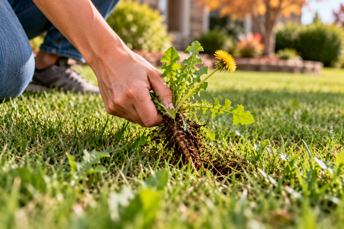 hand pull weeds