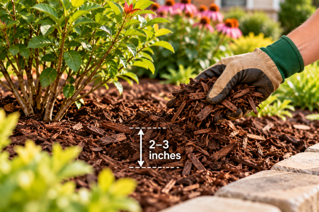 proper mulch depth