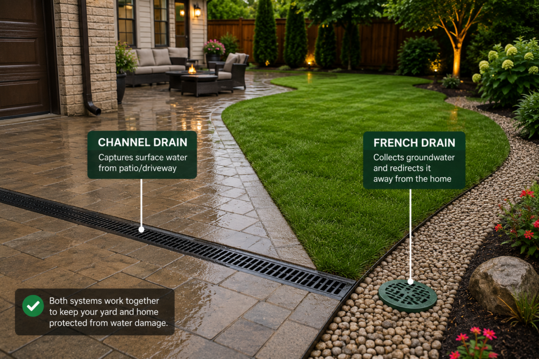 channel and french drains