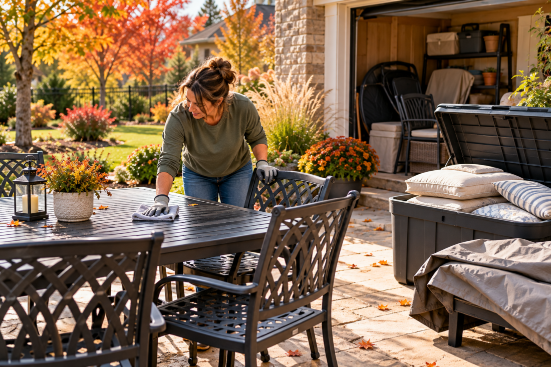 clean and store outdoor furniture