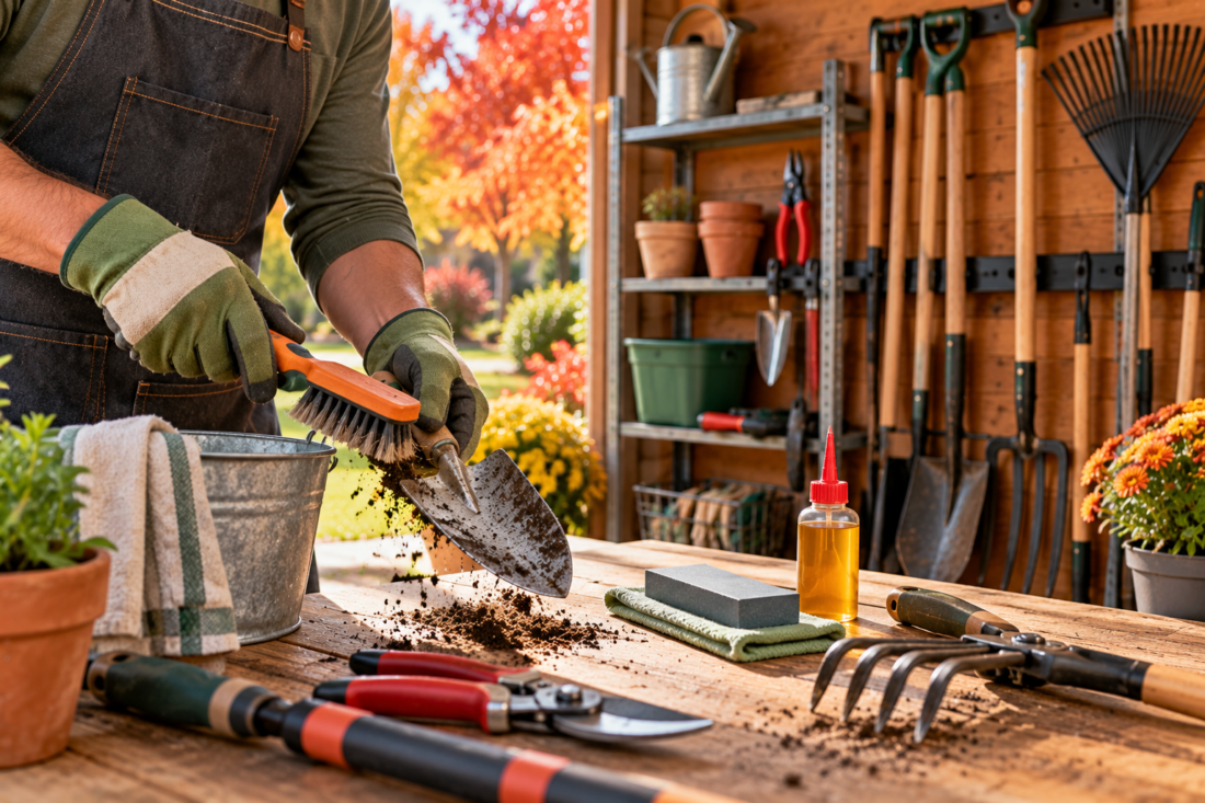 clean garden tools