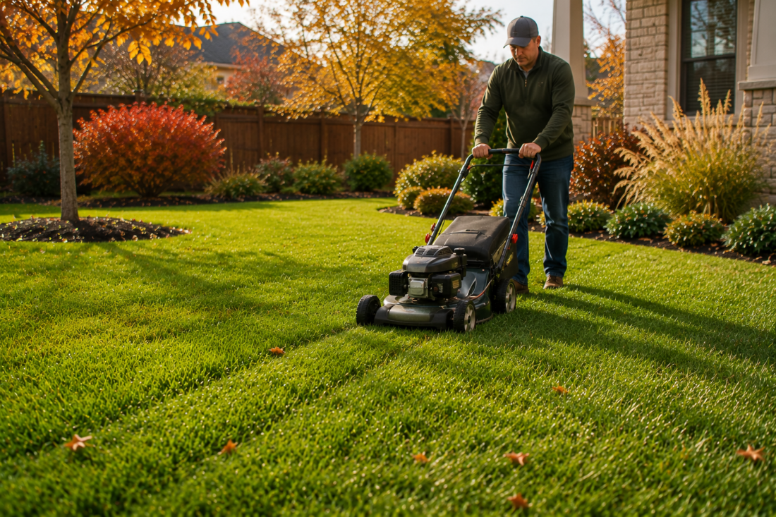 fall lawn mowing