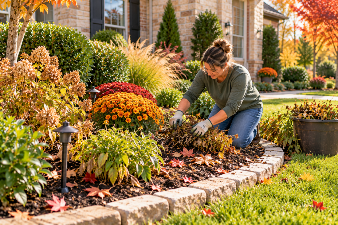 flower bed cleanup