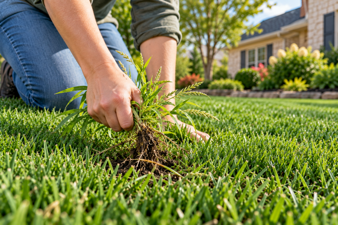 hand pull crabgrass
