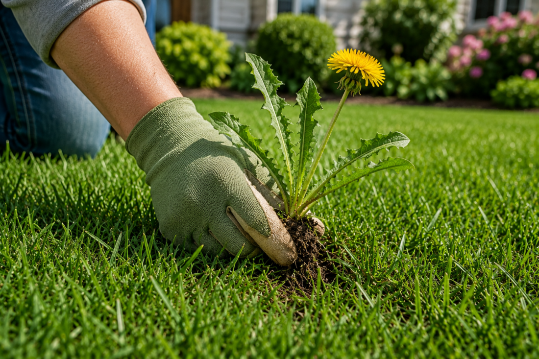 hand pull weeds