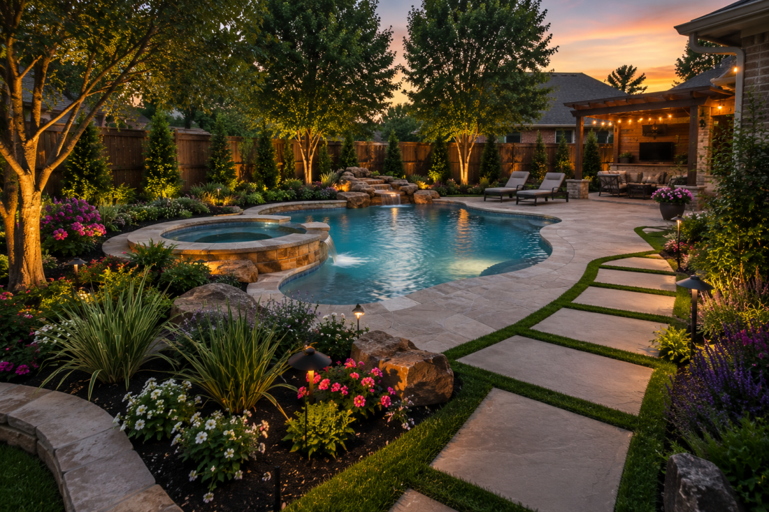 haslet backyard landscape design
