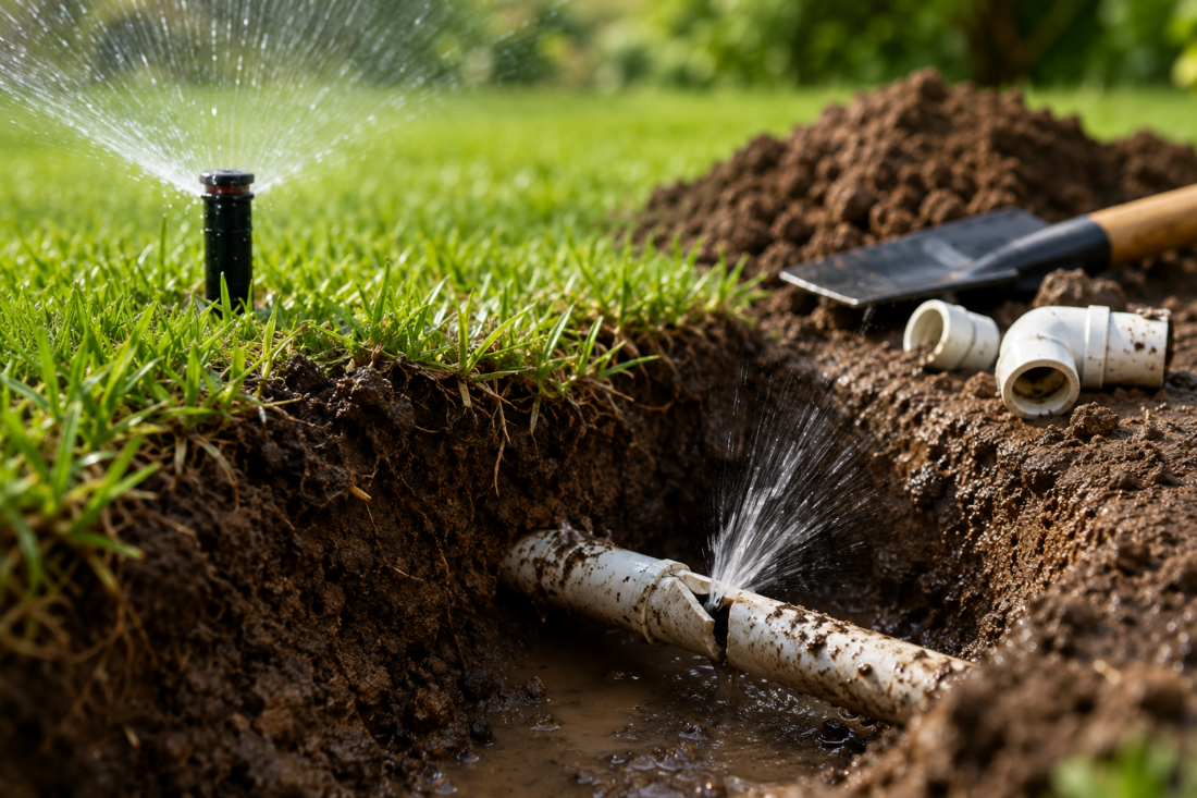 How to Fix a Broken Sprinkler Line
