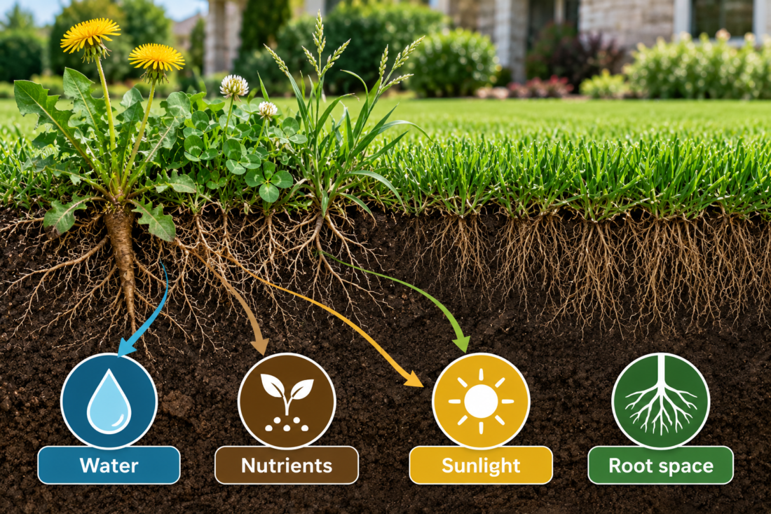 weeds compete for nutrients