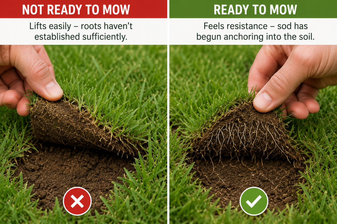 new sod when to mow