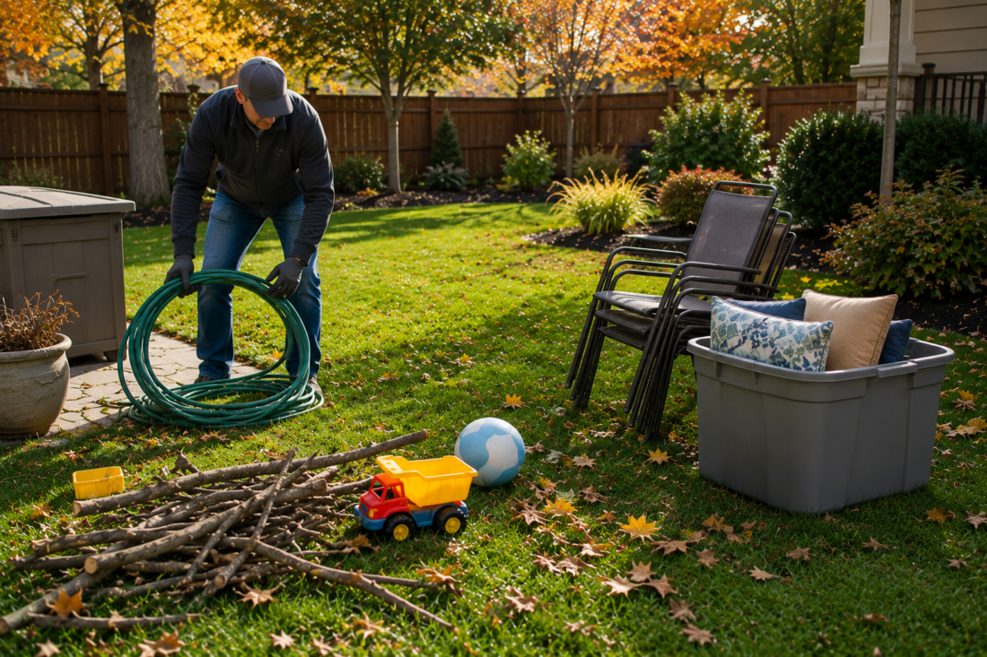 remove debris from lawn