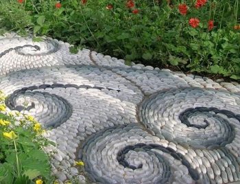 rock walkway-landscape where grass won't grow