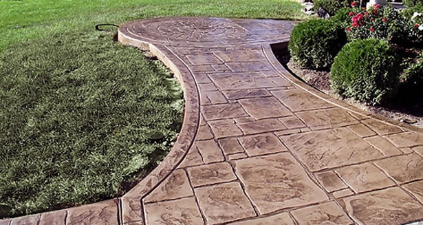 stamped concrete Stepping Stone Walkway