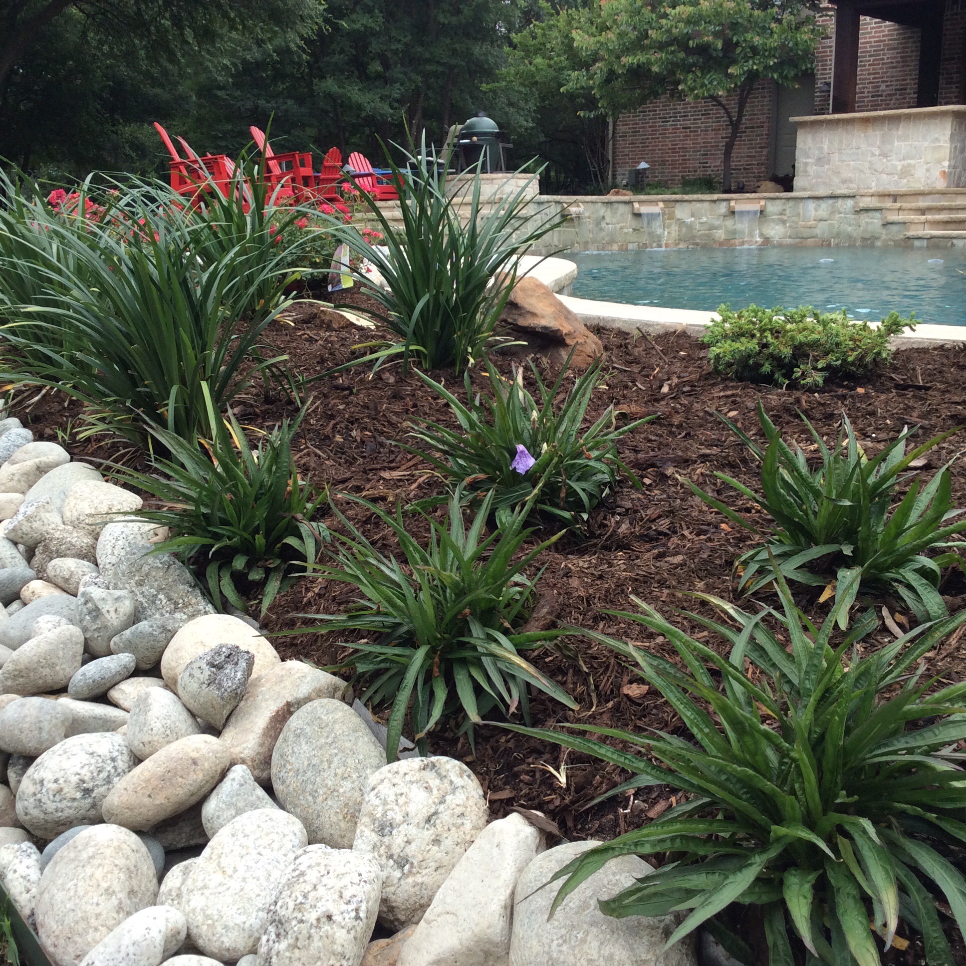 stone border with boulders