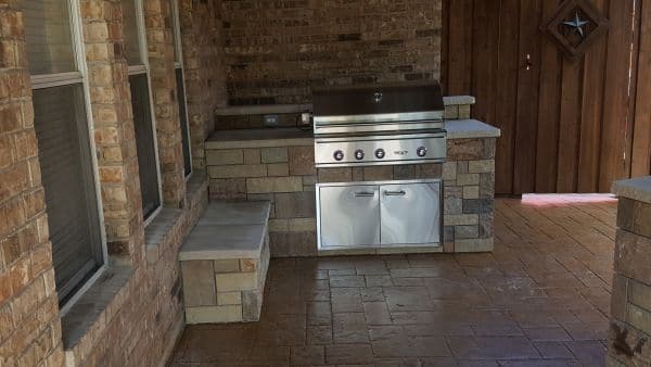 bbq grill stone landscape outdoor kitchen