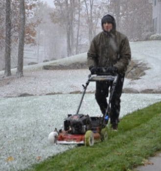 hard freeze frozen lawn