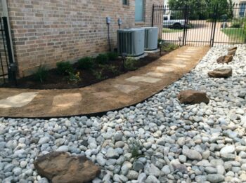 river rock landscaping-no grass option