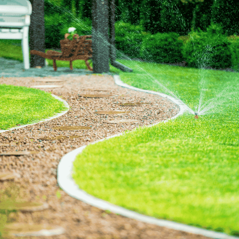 watering yard in winter