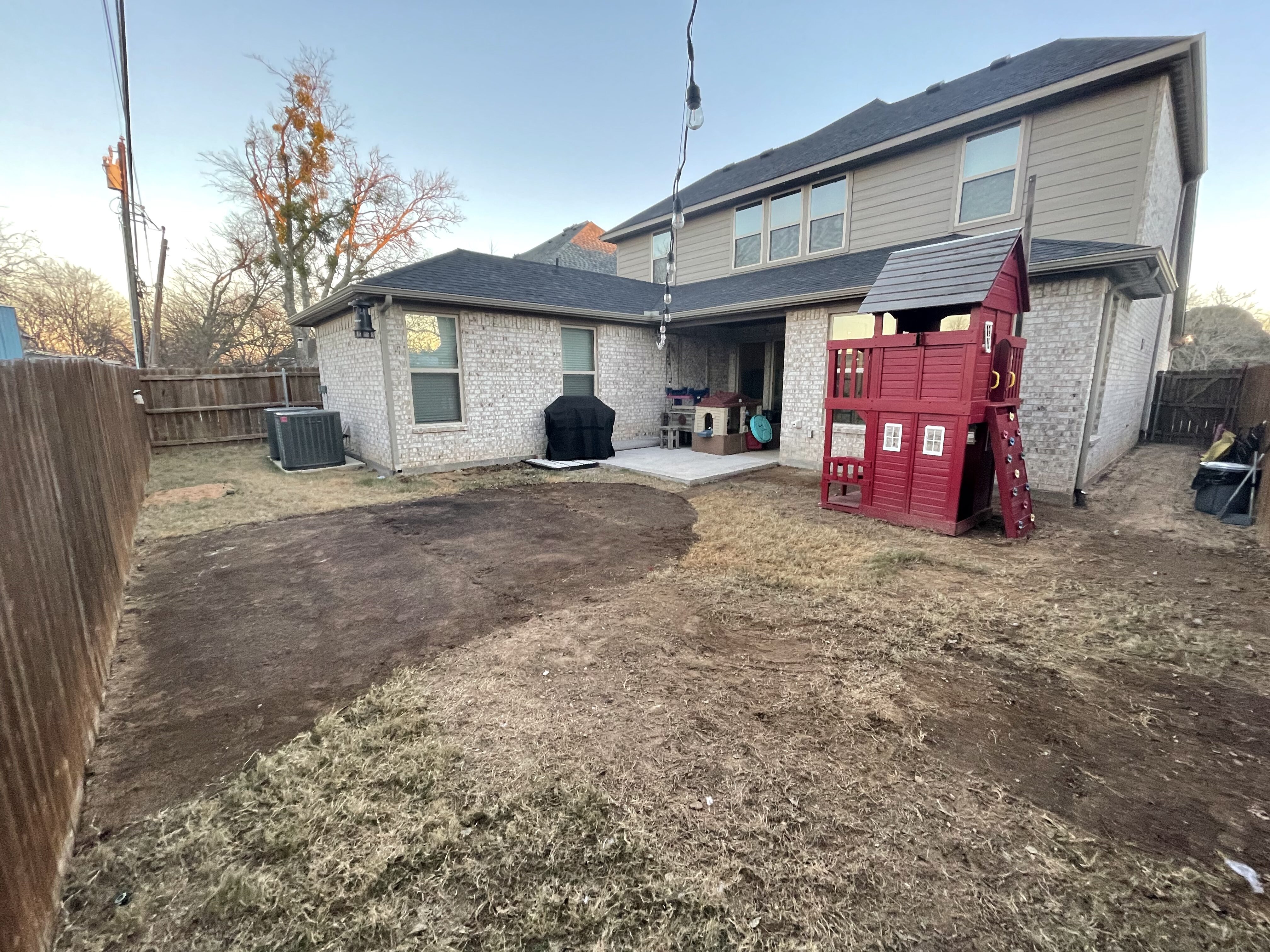 before synthetic grass install