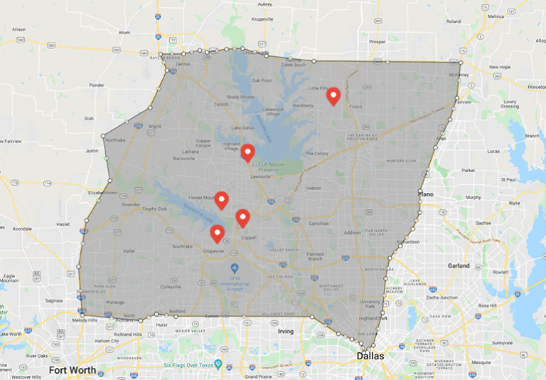 lawn service area map locations